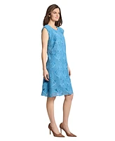 Jones New York Women's Cap-Sleeve Lace Swing Dress