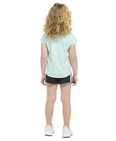 adidas Toddler and Little Girls 2-Piece Short Sleeve Graphic T-Shirt Mesh Set