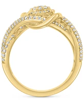 Effy Diamond Swirl Halo Statement Ring (3/4 ct. t.w.) in 14k Yellow Gold