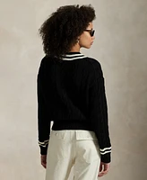 Polo Ralph Lauren Women's Aran-Knit Cotton Cricket Sweater