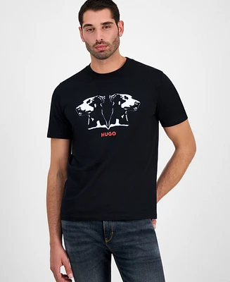 Hugo Boss Men's Dobero Short Sleeve Crewneck Doberman Graphic T-Shirt