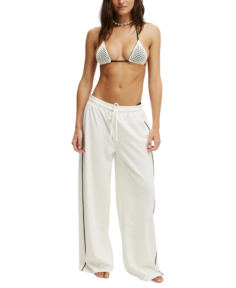 Cotton On Women's Ribbed Pull-On Wide-Leg Cover-Up Pants