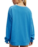 Cotton On Women's Long-Sleeve Ribbed Beach Top