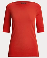 Lauren Ralph Stretch Cotton Boatneck T-Shirt