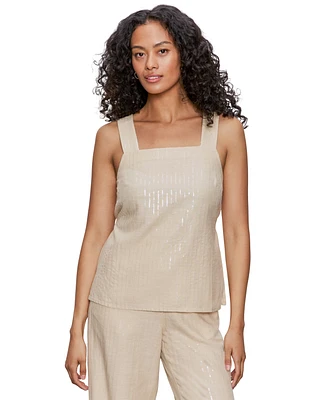 Sanctuary Women's Desert Square-Neck Sleeveless Sequin Top