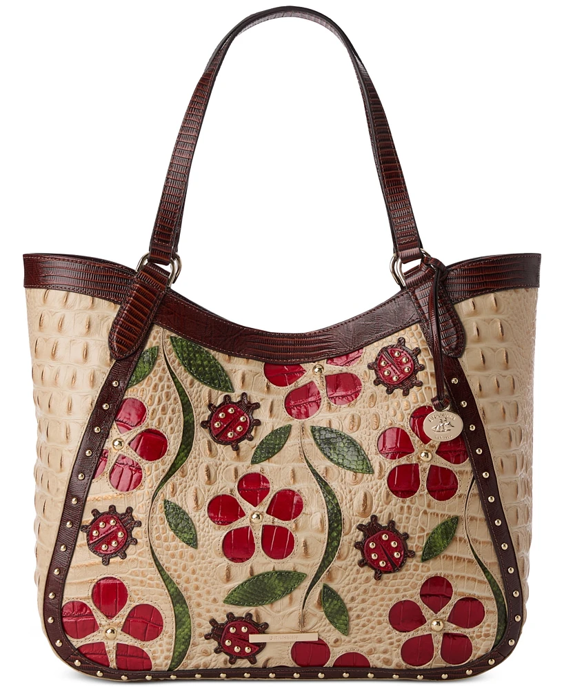 Brahmin Aliza Sandstorm Ladybird Large Leather Tote