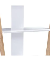 Modern Console Table with 3 Shelves & Slanted Legs for Stylish Storage For Living Room