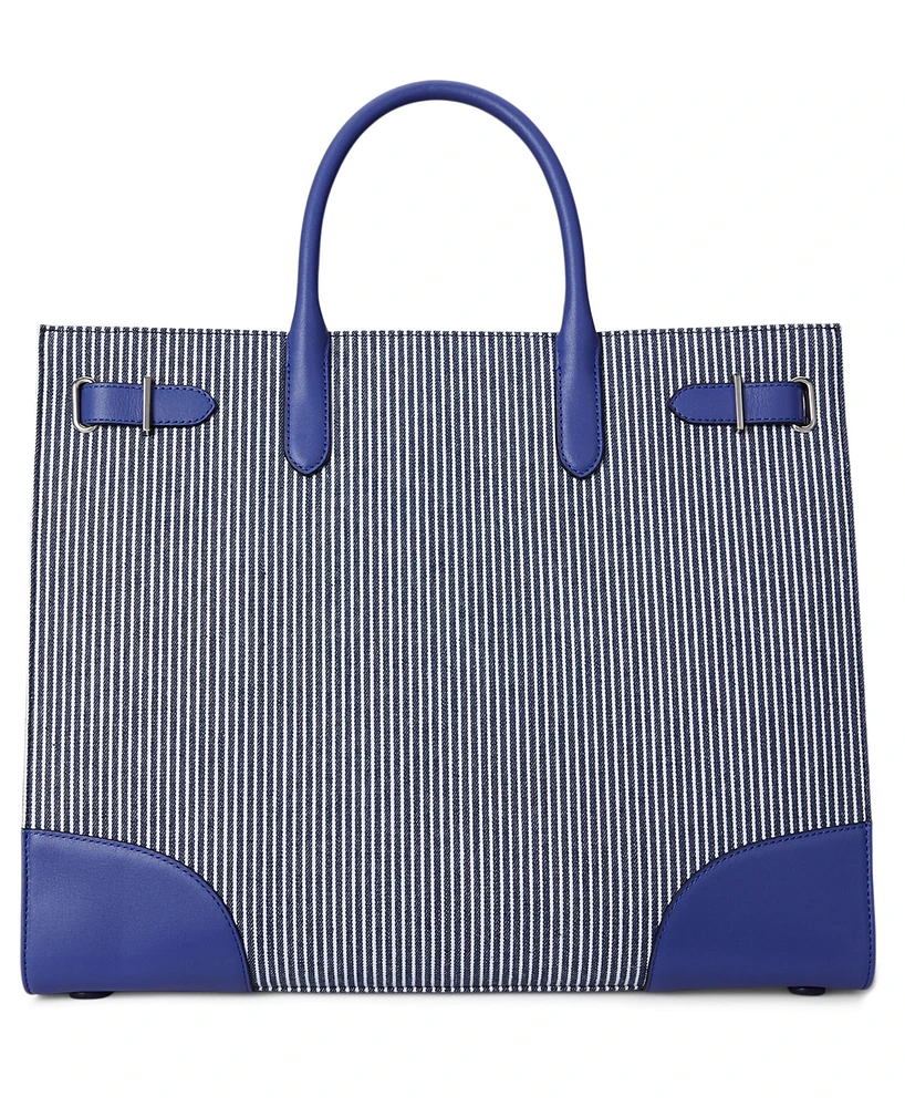 Lauren Ralph Lauren Striped Canvas Devyn Tote Bag