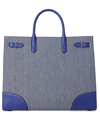 Lauren Ralph Lauren Striped Canvas Devyn Tote Bag
