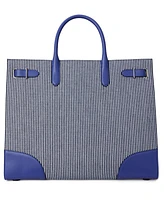 Lauren Ralph Lauren Striped Canvas Devyn Tote Bag