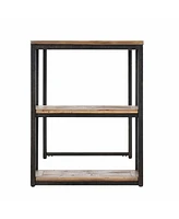 50" Brown and Black Solid Wood Writing Desk