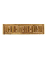 60 inches Natural Acacia Wood Outdoor Bench with Slat Panel Design, Versatile Use for Dining or Relaxation