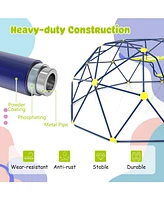 13.3 Ft Climbing Dome Geometric Dome Climber with Extended Wavy Slide and 2 Rest Platforms