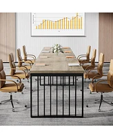 Tribesigns 6.5 ft Conference Table with Metal Legs for 4-6, Long Meeting Negotiation Training Seminar