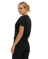 Medichic Women's Eleanor 3-Pocket Stretch V-Neck Scrub Top Shocking Pink Medium