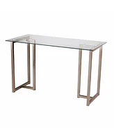48" Clear and Champagne Glass Writing Desk