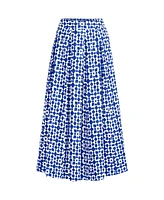 Lands' End Women's Poplin Godet Maxi Skirt - Set Bottom