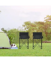 Portable 38 Inch Oversized High Camping Fishing Folding Chair