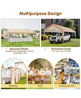 10 x 20 Feet Patio Heavy Duty All-Weather Tent Carport with Galvanized Steel Frame