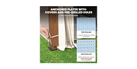 12 x 10 Feet Outdoor Patio Gazebo with Netting and 2-Tier Canopy Roof
