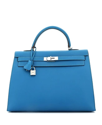 Pre-Owned Hermes Kelly Handbag Epsom with Palladium Hardware