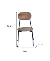 Set of Two Metal and Wood King Louis Back Dining Side Chairs