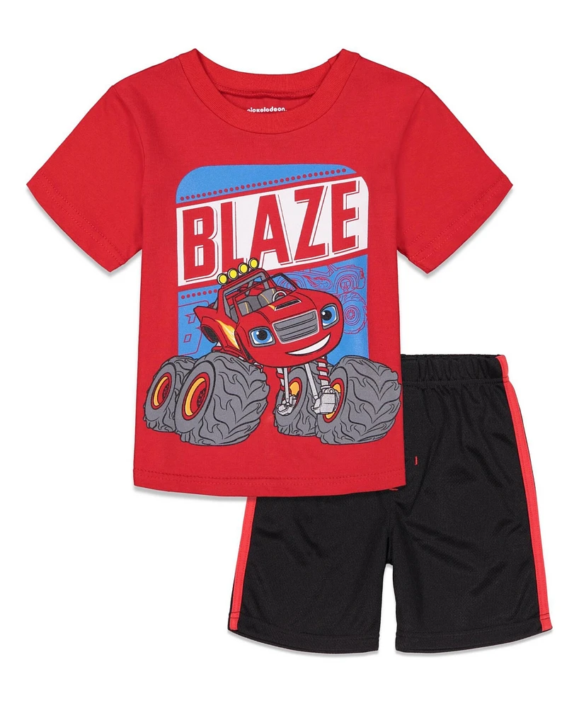 Blaze and the Monster Machines Little Boys T-Shirt Mesh Shorts Outfit Set