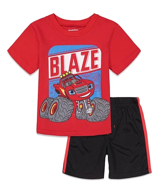 Blaze and the Monster Machines Little Boys T-Shirt Mesh Shorts Outfit Set