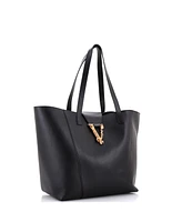 Pre-Owned Versace Medium Virtus Open Shopping Tote Leather