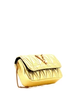 Pre-Owned Versace Mini Virtus Chain Flap Shoulder Bag Quilted Leather