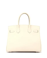 Pre-Owned Hermes Birkin 30 Handbag Light Epsom with Palladium Hardware