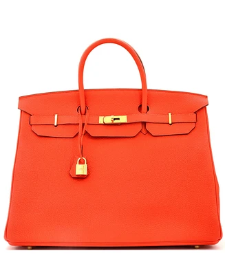 Pre-Owned Hermes Birkin 40 Handbag Orange Togo with Gold Hardware