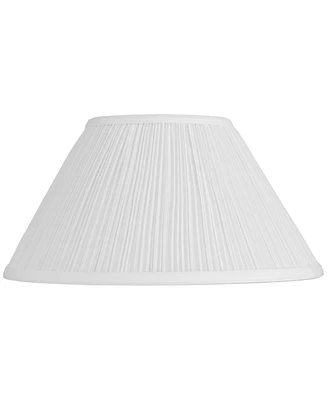 White Mushroom Pleated Medium Lamp Shade 6" Top x 14" Bottom x 8" Slant (Spider) Replacement with Harp and Finial - Springcrest