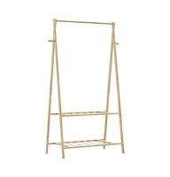 Clothes Rack with Shelves 37.8"x17.9"x59.3" Bamboo