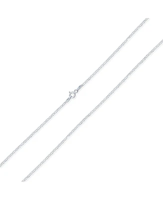 Bling Jewelry Thin Flat Mariner Anchor Link Chain 2MM Strong Necklace .925 Sterling Silver