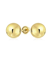 Bling Jewelry Classic Minimalist Tiny Simple Round Ball Yellow 14K Real Gold Ball Stud Earrings Screw Back