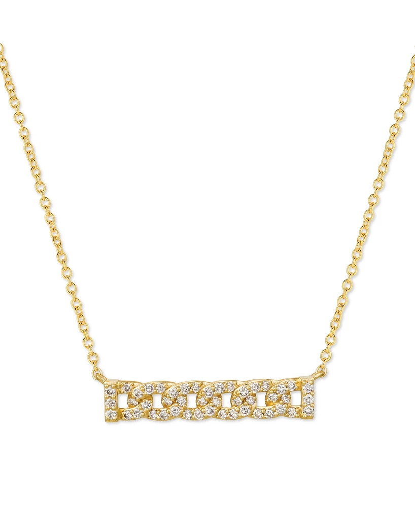 Le Vian Nude Diamond Chain Link Bar Adjustable 18" Pendant Necklace (1/2 ct. t.w.) in 14k Gold