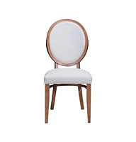 Set of Two Classic King Louis Back Dining Chairs with Fabric Upholstery