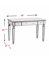 Glam Mirrored Furniture with Three Drawers for Bedroom or Entryway