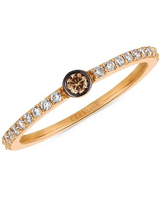 Le Vian Chocolatier Vanilla Diamond & Chocolate Diamond Ring (1/4 ct. t.w.) in 14k Rose Gold
