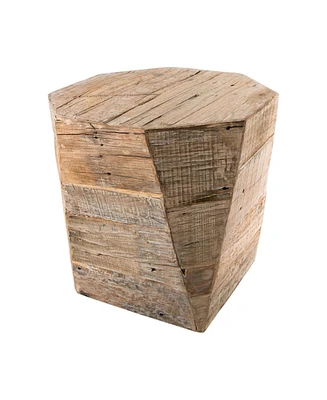 Contemporary Solid Wood End Table with Shelf