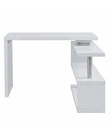 45" White Corner Writing Desk