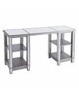 50" Silver Mirrored Writing Desk