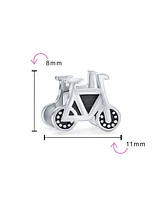 Bling Jewelry Sports Bicyclist Bike Biker Bicycle Charm Bead .925Sterling Silver