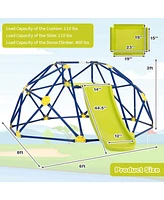 Kids Climbing Dome with Slide and Fabric Cushion for Garden Yard
