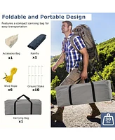 6-8 Person Camping Tent with Double Rooms and 2 Doors