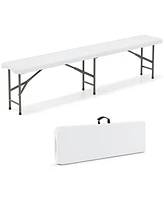 6 Feet Plastic Folding Bench Portable Seat with Handle and Lock