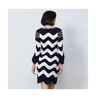 Etcetera Women's Wavy Sweater Dress Whitecap