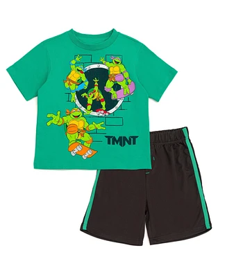 Teenage Mutant Ninja Turtles Toddler Boys Donatello Leonardo Michelangelo Raphael T-Shirt and Shorts Outfit Set to