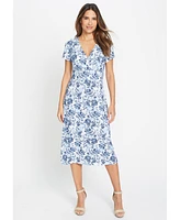Olsen Women's Prairie Floral Knit Dress